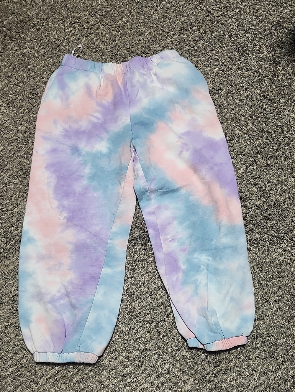 SHEIN Pastel Tie-Dye Jogger Pants in Pink, Lavender & Blue